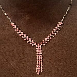 Elegant Sparkling Pink Crystal Necklace/Choker